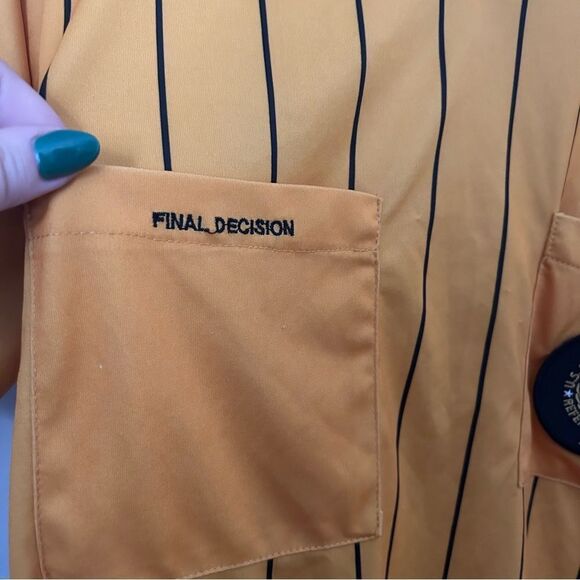 Final Decision Referee Shirt Soccer Yellow Black Halloween Costume - Picture 3 of 10